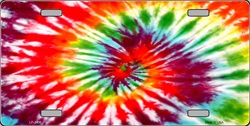 Red Swirl Tie-Dye Flat Automotive License Plates Blanks for Customizing -  Powerhouse, PO125647