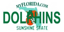 LP-2039 Florida State Background License Plates- Dolphins