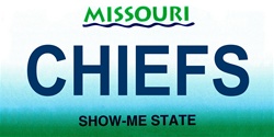 Missouri State Background License Plates- Chiefs