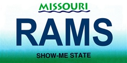 LP-2050 Missouri State Background License Plates- Rams