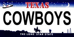 LP-2060 Texas State Background License Plates- Cowboys