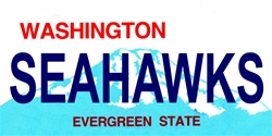 Washington State Background License Plates- Seahawks
