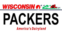 Wisconsin State Background License Plates- Packers