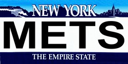 LP-2088 New York State Background License Plates- Mets