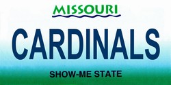 LP-2094 Missouri State Background License Plates- Cardinals