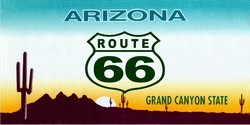 Arizona State Background License Plates- Route 66
