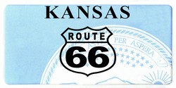 Kansas State Background License Plates- Route 66