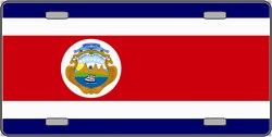 Costa Rica Flag License Plate - Vibrant Design - 6 x 12 inches - Lightweight Aluminum - UV Resistant