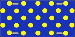 Polka Dots- Blue and Yellow Flat Automotive License Plates Blanks for Customizing - Polka dots - 6 x 12