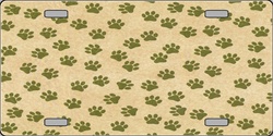 Paw Prints Flat Automotive License Plates Blanks for Customizing