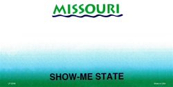 Missouri State Background Blanks Flat- Automotive License Plates Blanks for Customizing