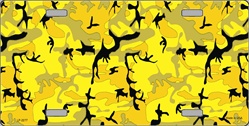 Yellow Camo Camoflage Flat Automotive License Plates Blanks for Customizing
