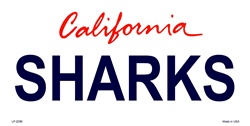 LP-2280 California State Background License Plates- Sharks