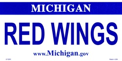 LP-2291 Michigan State Background License Plates- Red Wings