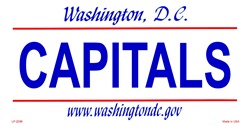 Washington DC State Background License Plates- Capitals