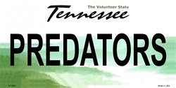 LP-2301 Tennessee State Background License Plates- Predators