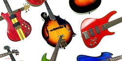 Guitars White Background License Plates Blanks Tags