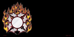 Fire Cross Offset Flat License Plates Blanks for Customizing