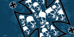 Maltese Cross with Skulls License Plates Blanks Tags