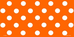 White Dots on Orange Background Flat License Plates Blanks for Customizing - White dots on orange - 6 x 12 standard size license plates