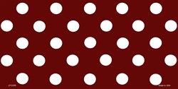 White Dots on Burgundy Background Flat License Plates Blanks for Customizing - White dots on burgundy - 6 x 12 standard size license plates