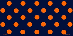 Orange Dots on Navy Blue Background Flat License Plates Blanks for Customizing