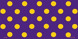 Yellow Dots on Purple Background Flat License Plates Blanks for Customizing - Yellow dots on purple - 6 x 12