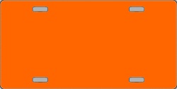 Orange Solid Flat Automotive License Plates Blanks for Customizing