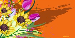 Floral Bouquet Offset Flat License Plates Tags