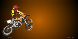 Dirt Bike Rider Offset Flat License Plates Tags