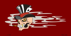Smokin Joker Top Hat Skull Offset Flat License Plates Tags