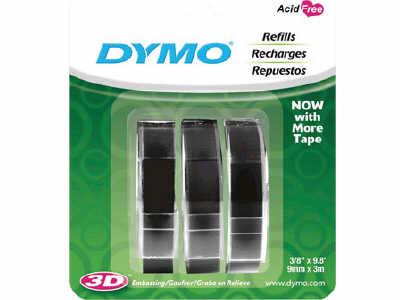 Picture of Dymo Label Writer - Strategic 1741670 Embossing Label 3/8 Black 9.8 3 Rolls
