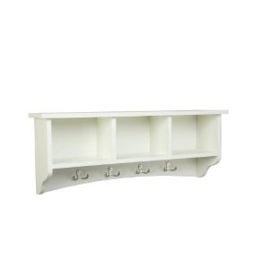 Picture of Bolton Furniture ASCA04IV Shaker Cottage Coat Hooks with Storage - Ivory