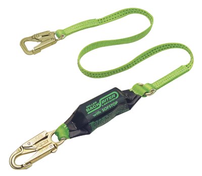 6' Backbiter Tie Back Lanyard W-Snap Hooks Green