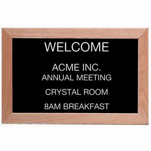 Picture of Aarco Products AOFD1218 Framed Letter Board Message Center - Red Oak