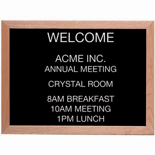 Picture of Aarco Products AOFD1824 Red Oak Framed Letter Board Message Center