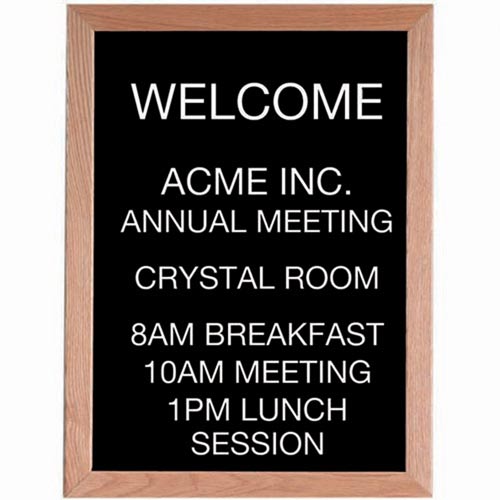 Picture of Aarco Products AOFD2418 Red Oak Framed Letter Board Message Center