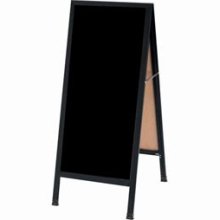 Picture of Aarco Products BA-3BP Aluminum Black Powder Coated A-Frame Sidewalk Black Acrylic Board