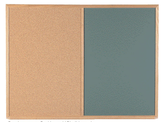 Picture of Aarco Products CO2436B Combination Corkboard-Chalkboard- Red Oak Frame and Tray