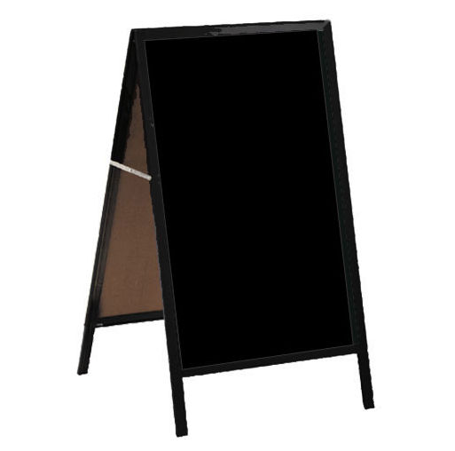 Picture of Aarco Products MA-11 A-Frame Sidewalk Board Black Markerboard Red Oak Frame