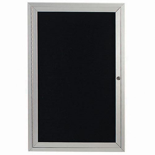 Picture of Aarco Products ADC3624I 1-Door Illuminated Enclosed Directory Cabinet - Clear Satin Anodized