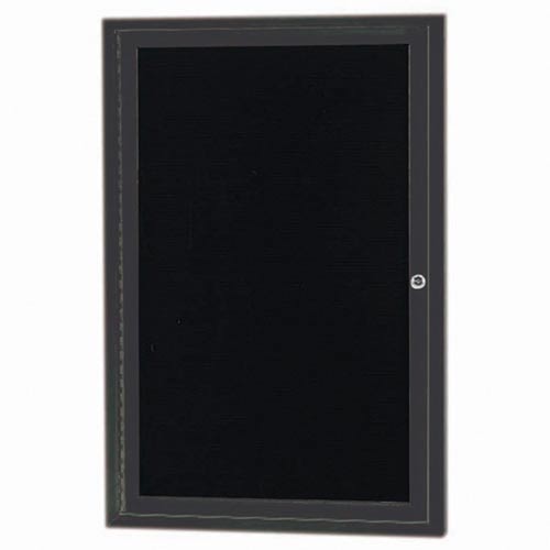 Picture of Aarco Products ADC3624IBA 1-Door Illuminated Enclosed Directory Cabinet - Bronzed Anodized