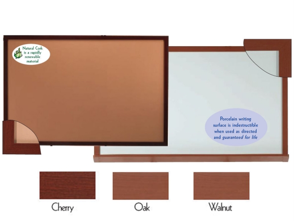 Picture of Aarco Products 420WWD3648 High Gloss Marker Board Aluminum Wood Look - Walnut