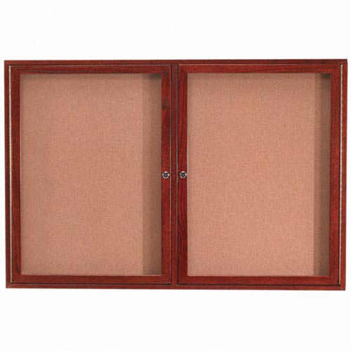 Picture of Aarco Products DBW3660 Natural Pebble Grain Cork Bulletin Board - Cherry
