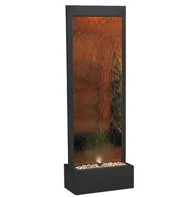 Picture of Alpine Corp MLT100 Mirror Waterfall-Bronze with Decorative Stones and Light