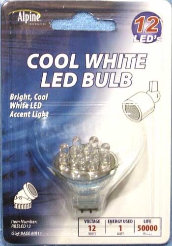 Picture of Alpine Corp RBSLED12 LED Replacement Bulb Cool White GU5 Base MR11  - Pack of 24