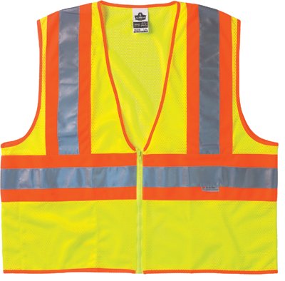Picture of Ergodyne 150-21325 Lime Two-Tone Vest Meshzipper