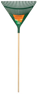 26-tine Leaf Rake W/ 48"L Hardwood Handle, Polypropylene Tine