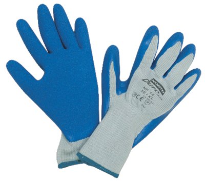Duro Task Supported Natural Rubber Gloves, Size 10, Blue/Gray, 12PK
