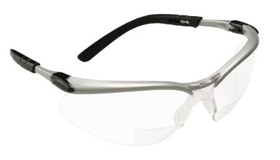 3M(TM) Bx(TM) Reader Safety Glasses, Black/Gray Wraparound Frame, 1.5 Diopter, Clear Lens